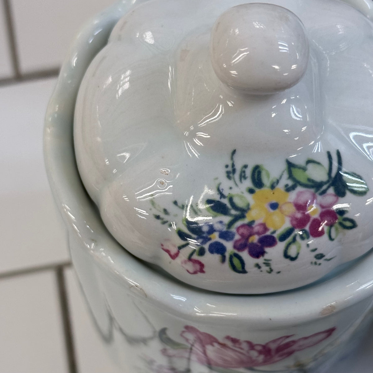 T. Delft's Bleau Floral Ceramic Kitchen Canisters Set of 5