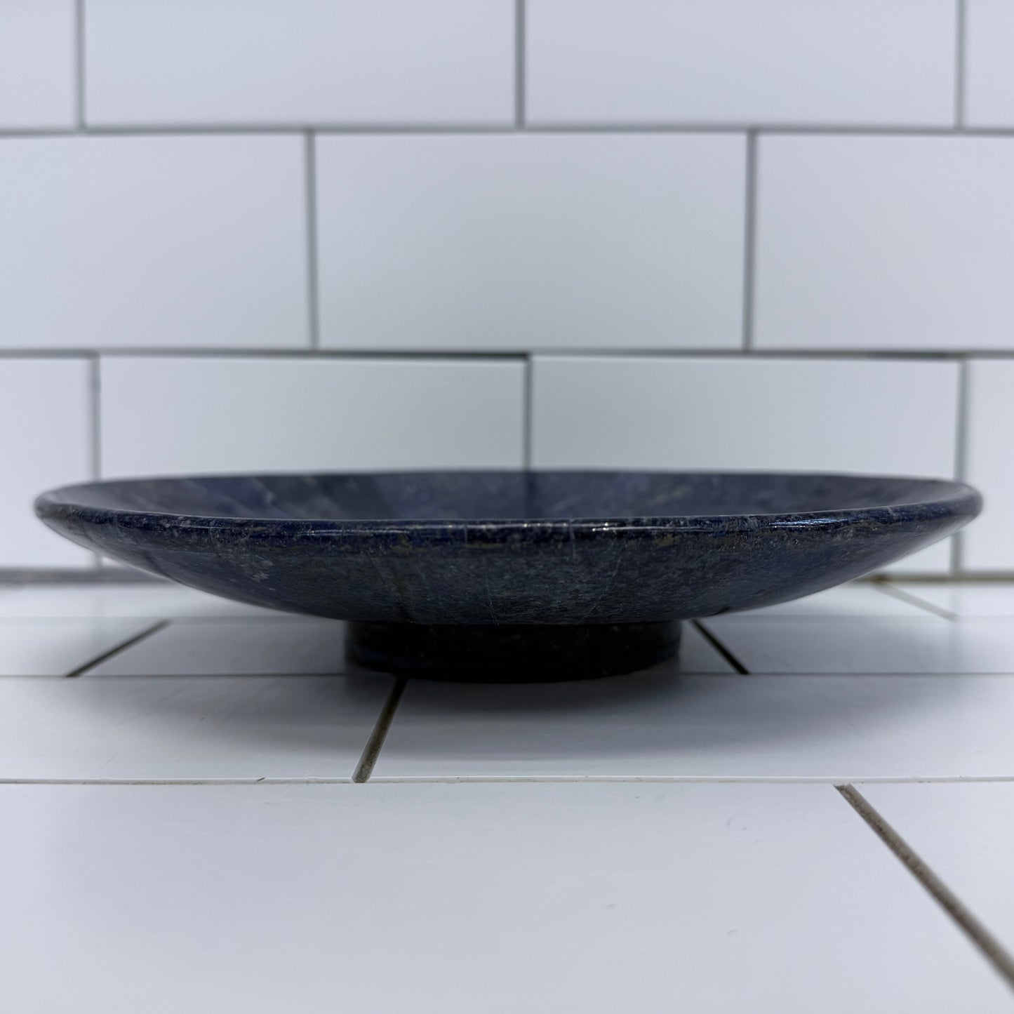 Lapis Lazuli Stone Bowl Blue Pedestal Dish