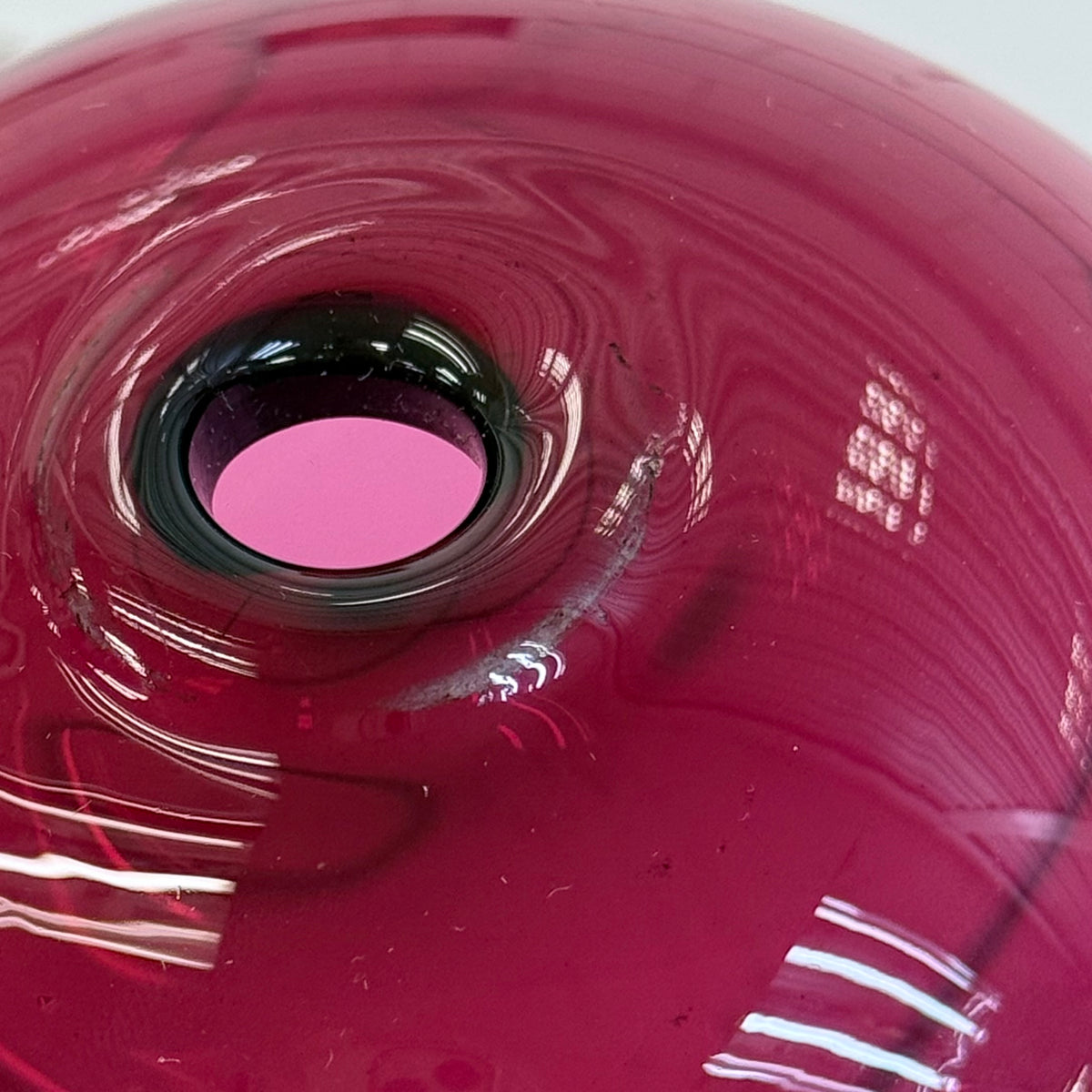 Vintage Cranberry Red Hand Blown Art Glass Bud Vase 6”