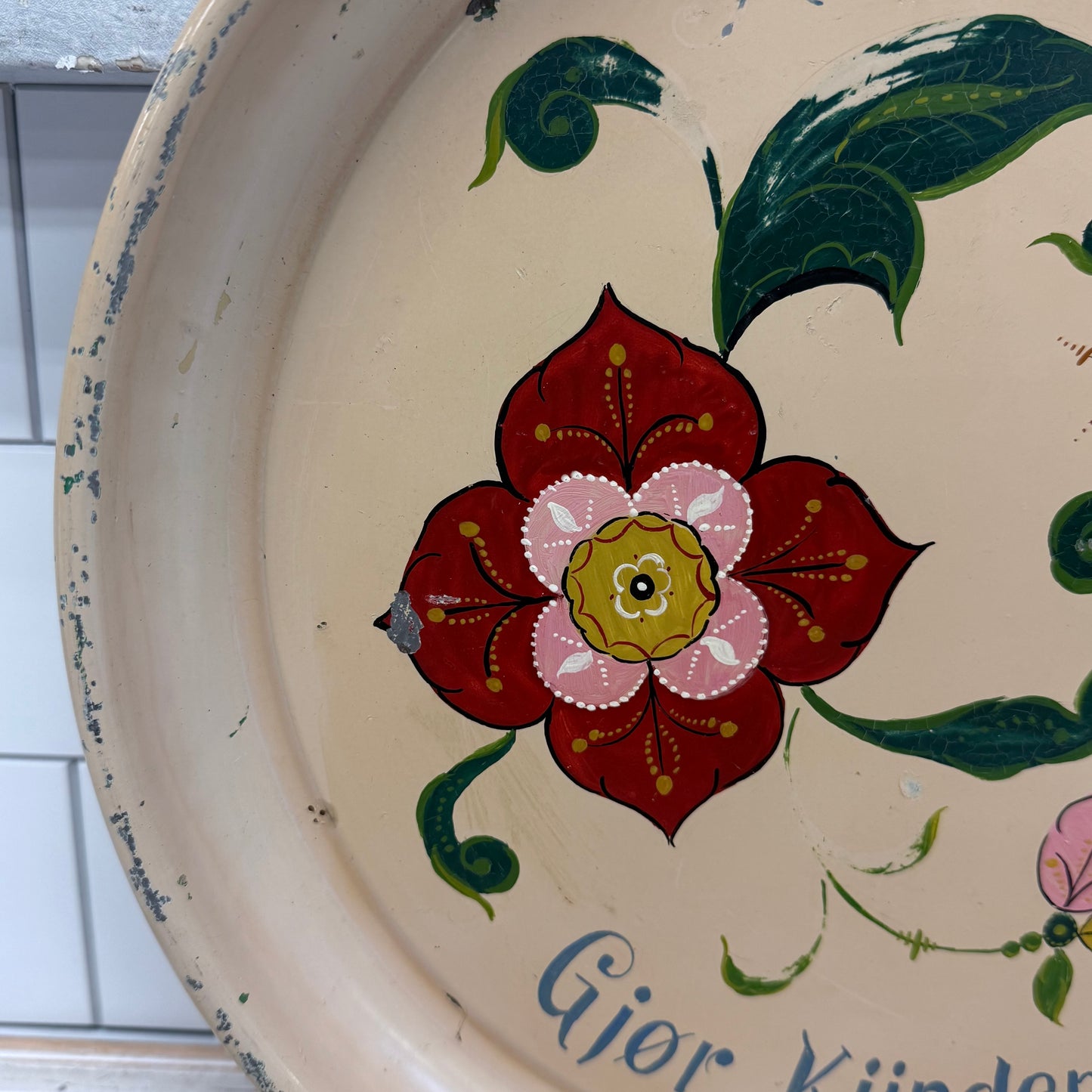 Rosemaling Tray Hand Painted Folk Art