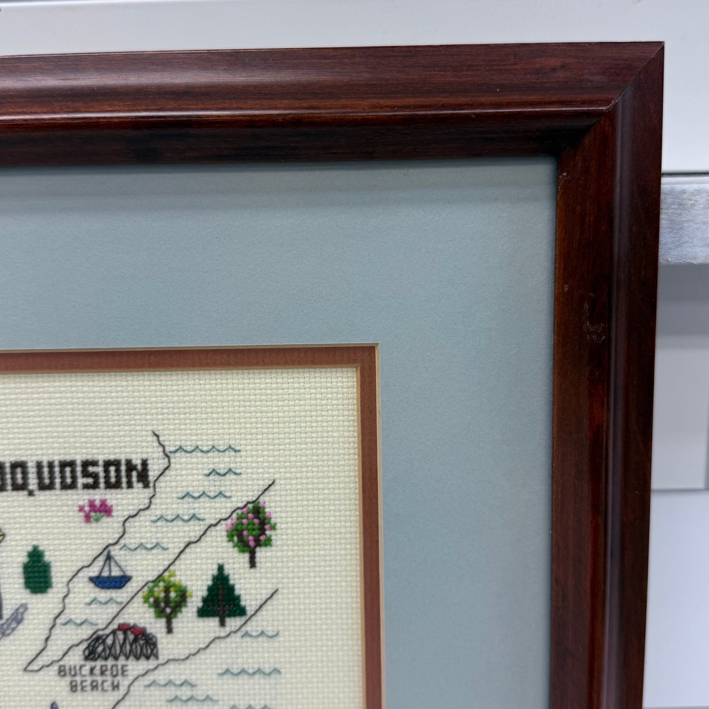 Hampton Roads Newport News Virginia Cross Stitch Map 1985