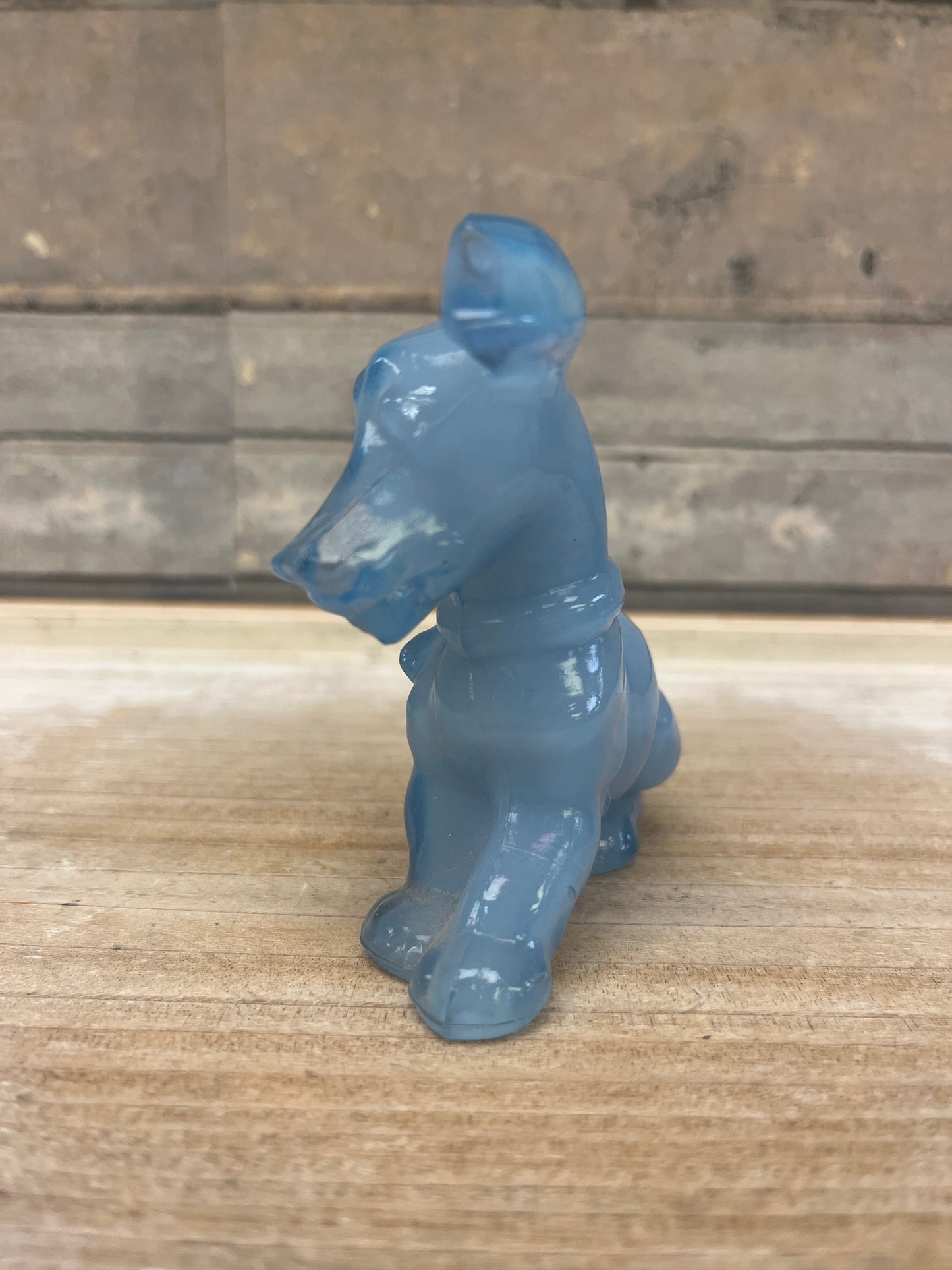 Vintage Boyd Blue Slag Glass Puppy Figurine