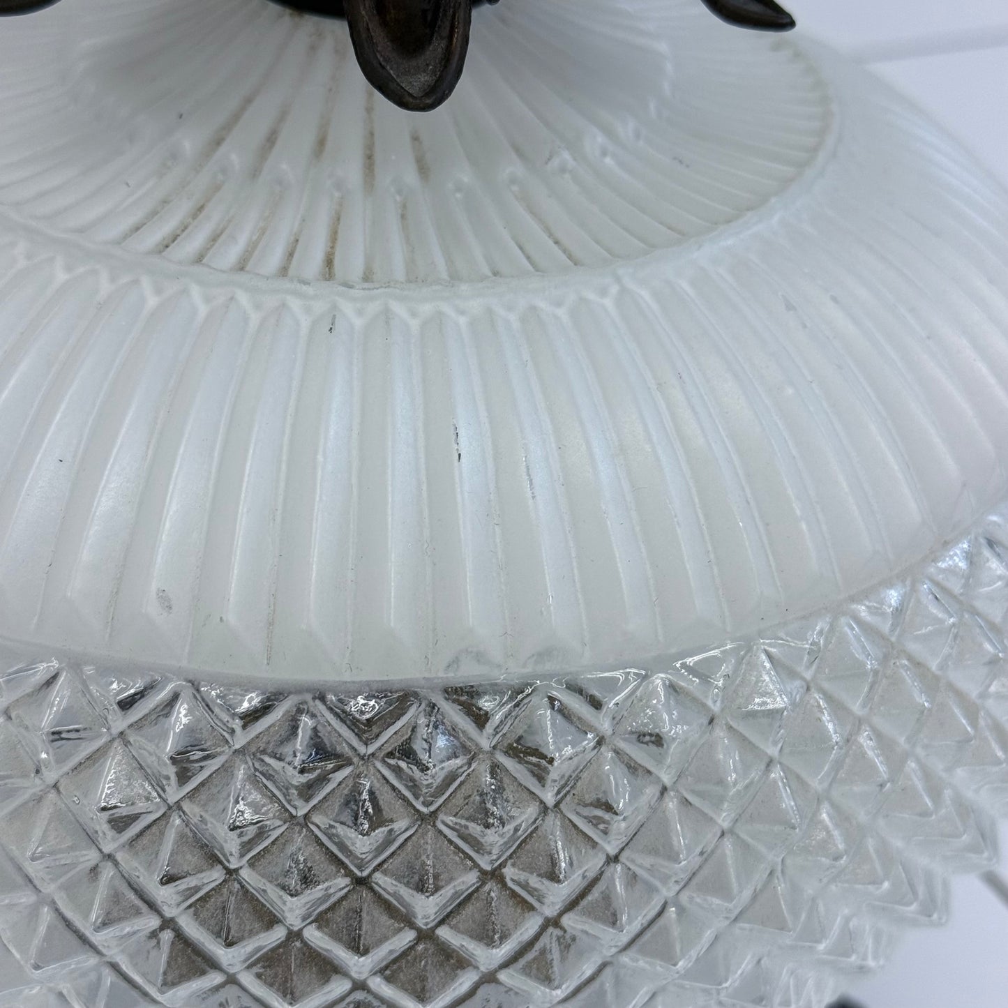 Hollywood Regency Frosted Glass Table Lamp Vintage 1960s