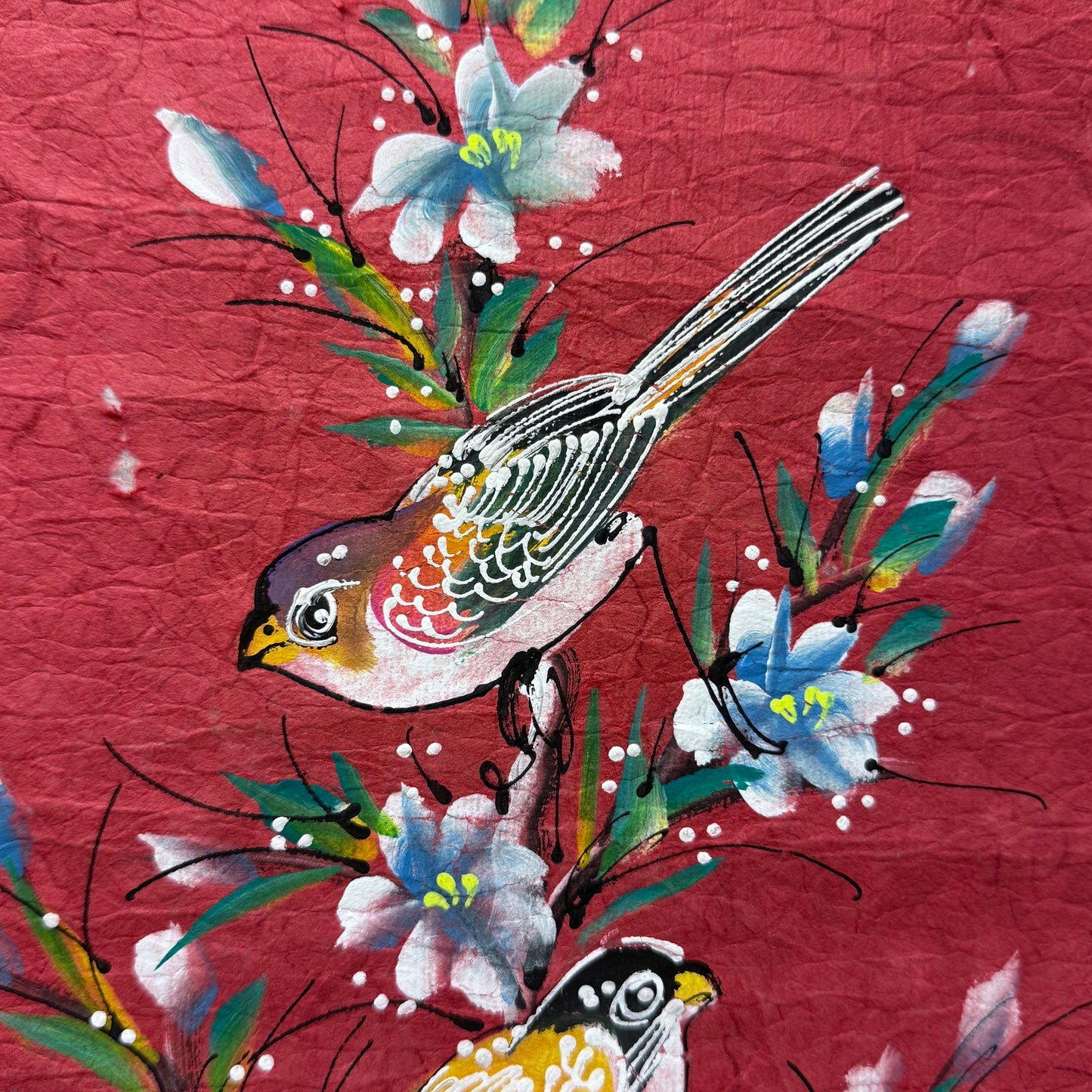 Bird Wall Scroll, Hand Painted