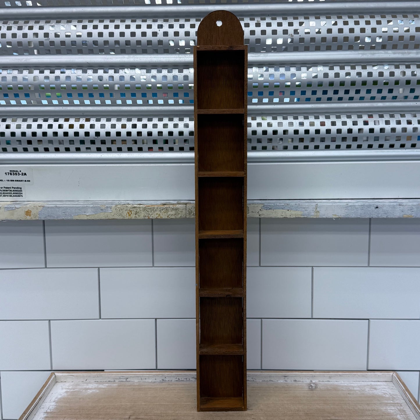 Handcrafted Yardstick Wall Shelf Wooden Miniature Display Rack