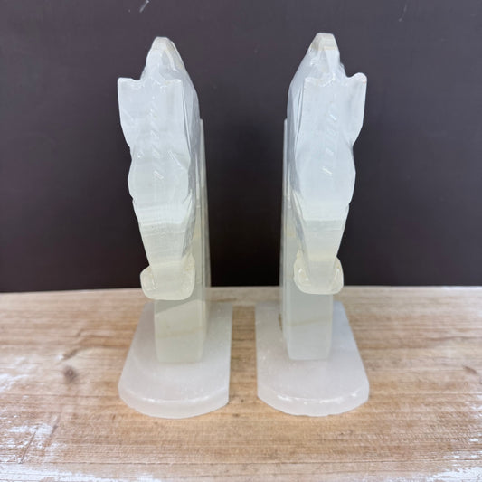 Horse Head Crystal Bookends