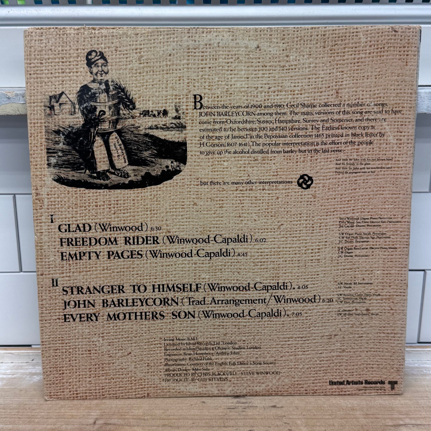 Traffic John Barleycorn Must Die Vinyl Record LP 1970