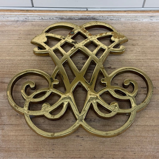 Virginia Metalcrafters Thomas Jefferson Cypher Brass Trivet 1957