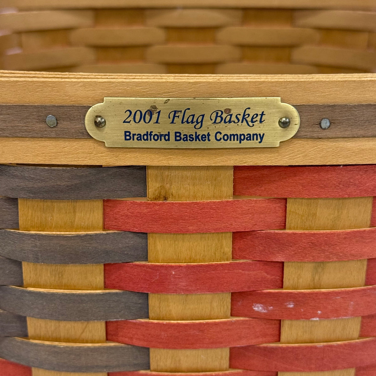 Bradford Basket Company Flag Handwoven Americana Decor