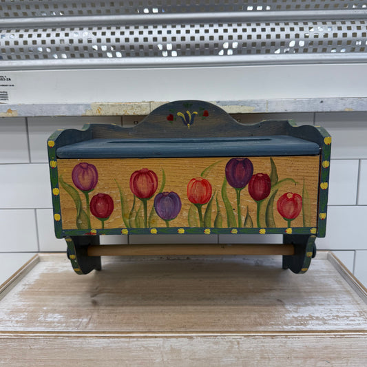 Floral Shelf, Hand Painted Wood
