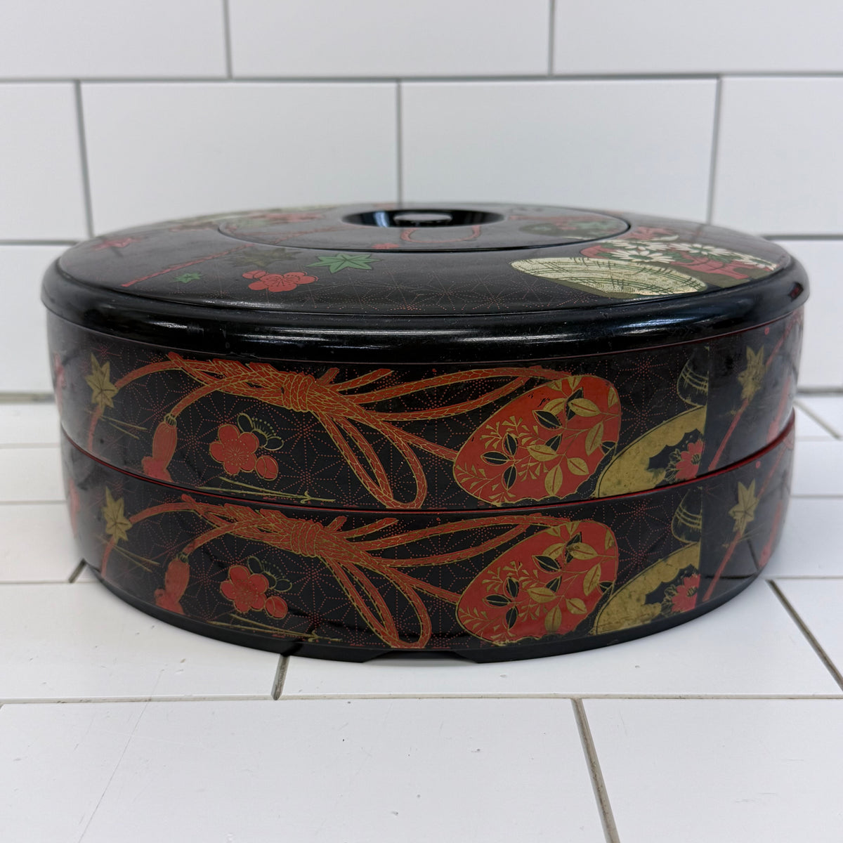 Japanese Lacquer-Style Stacking Serving Set Plates & Trays