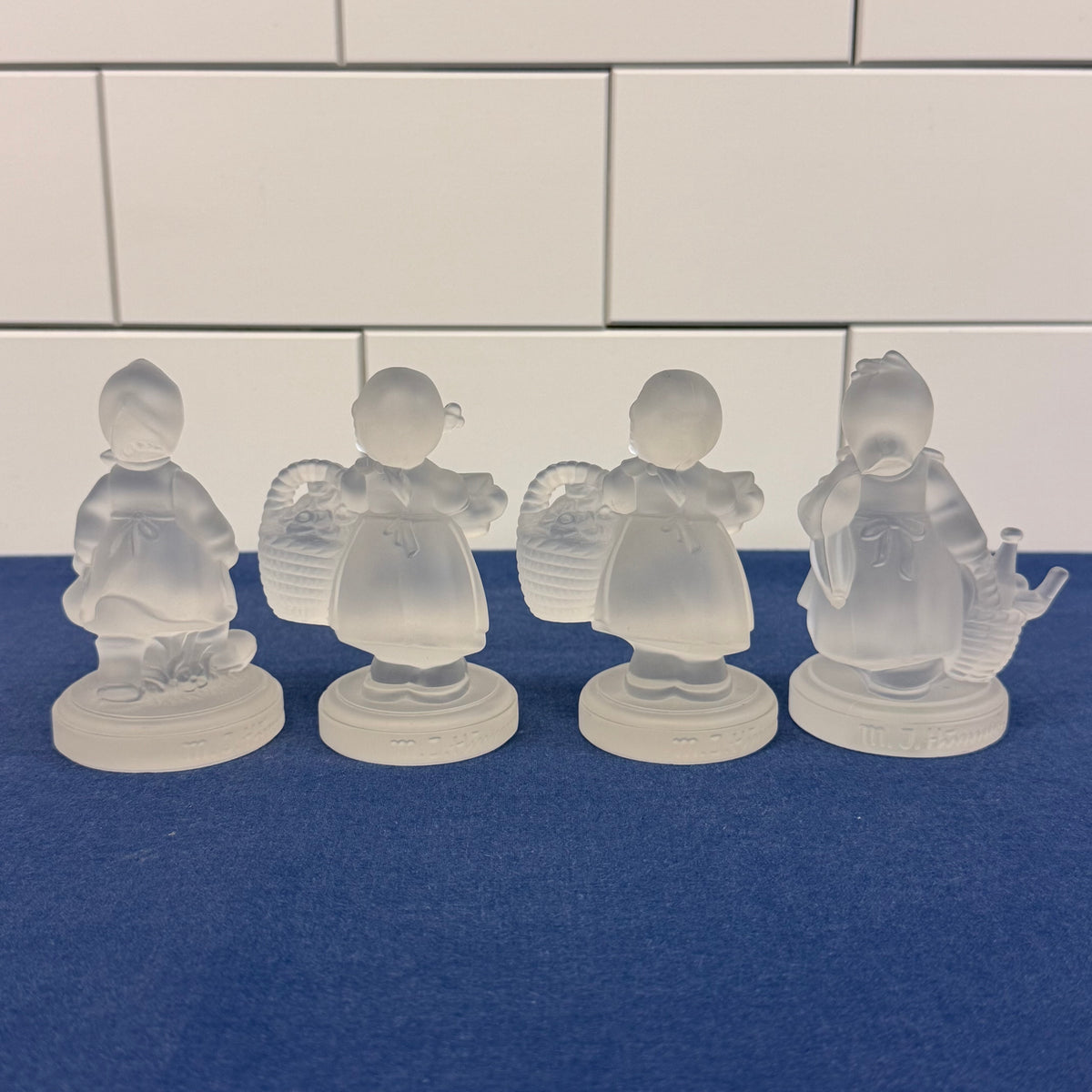 Goebel Germany Frosted Crystal Figurines Set of 7