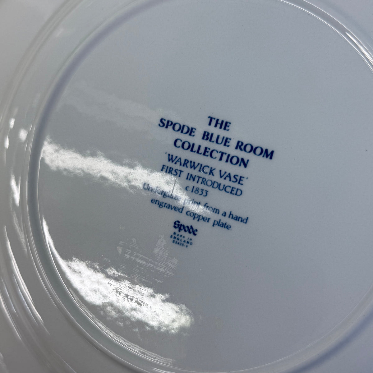 Spode Blue Room Warwick Vase Blue and White Plate England