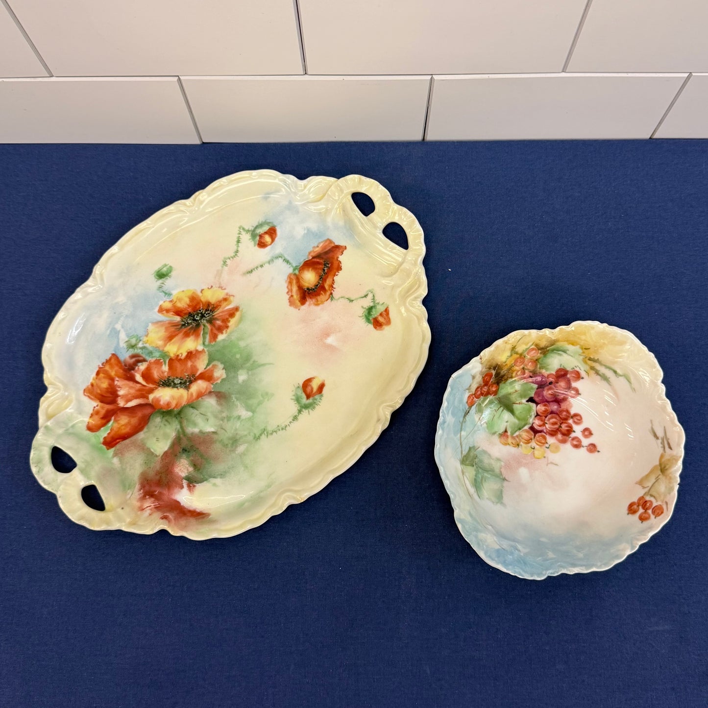 Haviland & Co Limoges Porcelain Serving Tray and Bowl Set