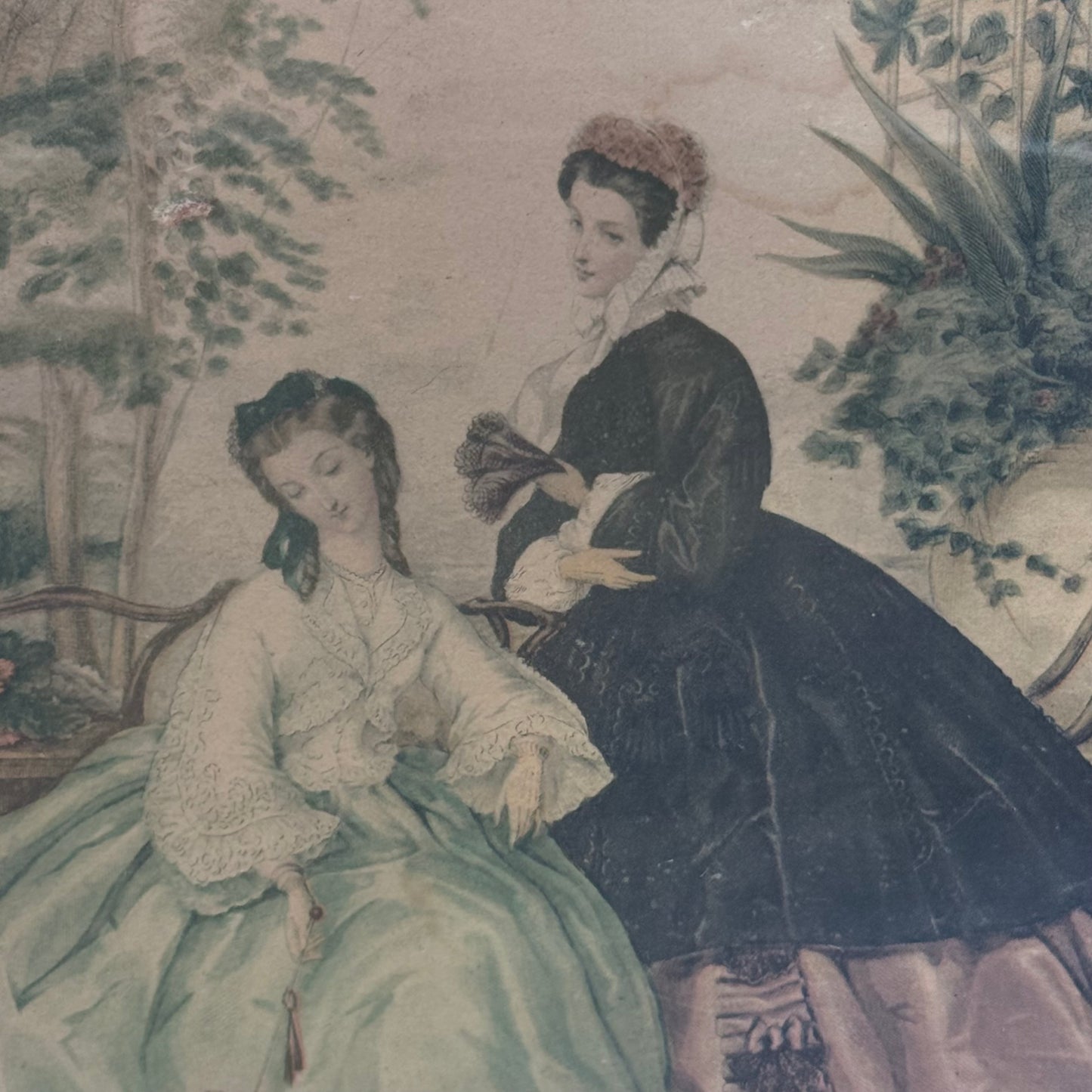 French Fashion Print After Héloïse Leloir Leroy Antique 1860s