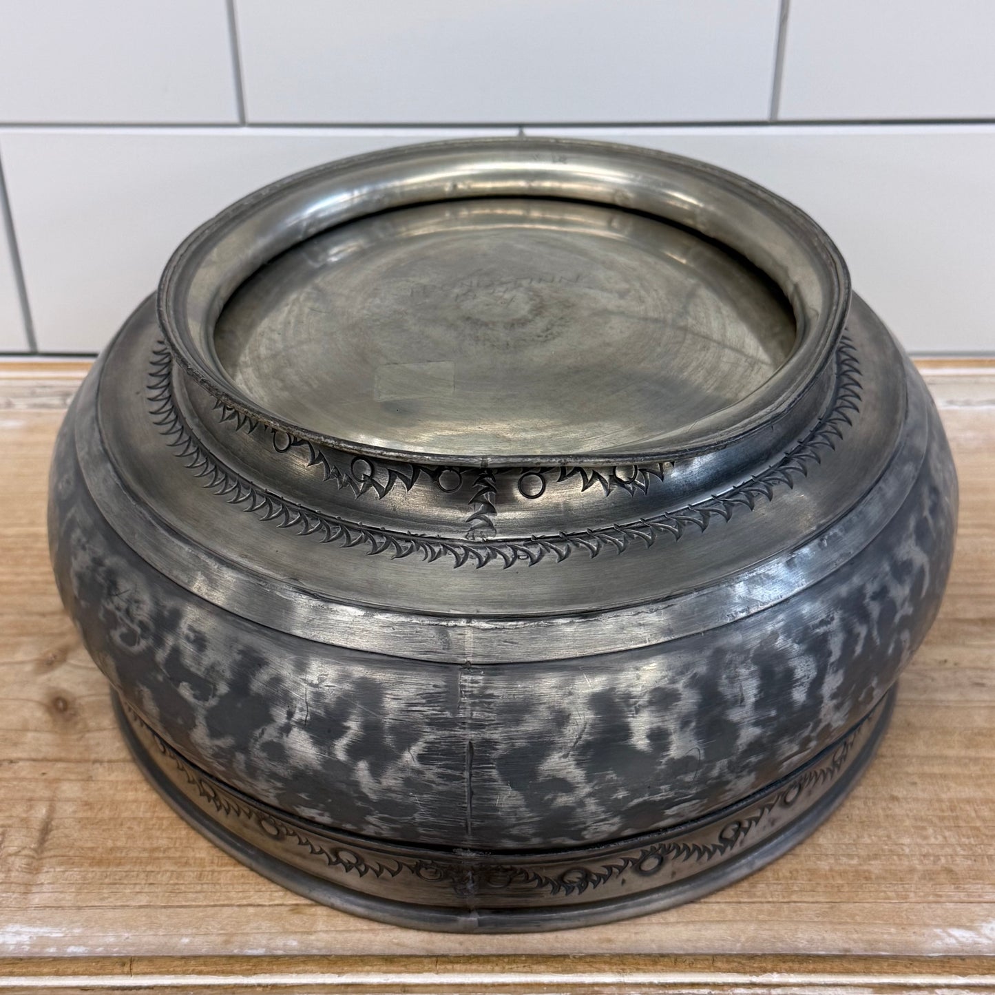 Trond Tinn Norway Pewter Punch Bowl & 8 Cups Set 1971