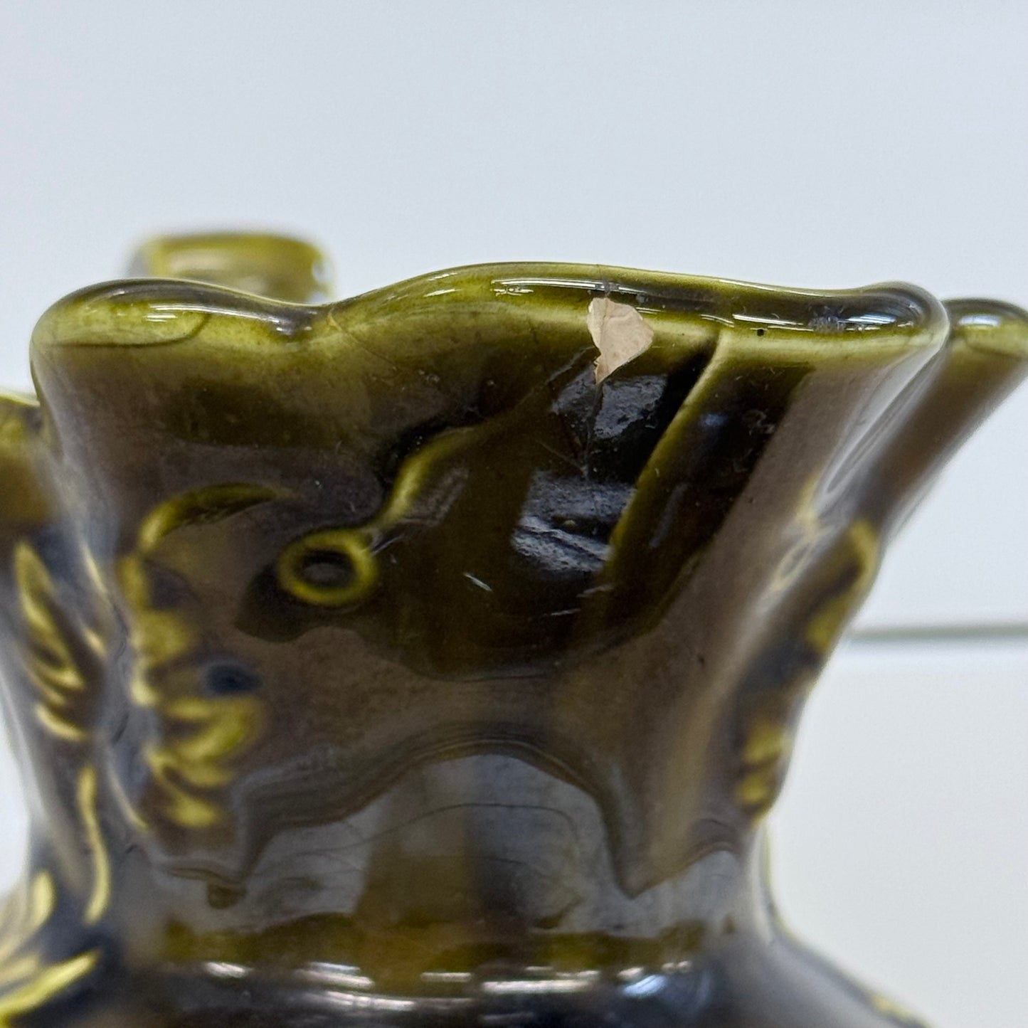 Majolica Style Grape Pitcher & Underplate Ceramic 1960s–1970s