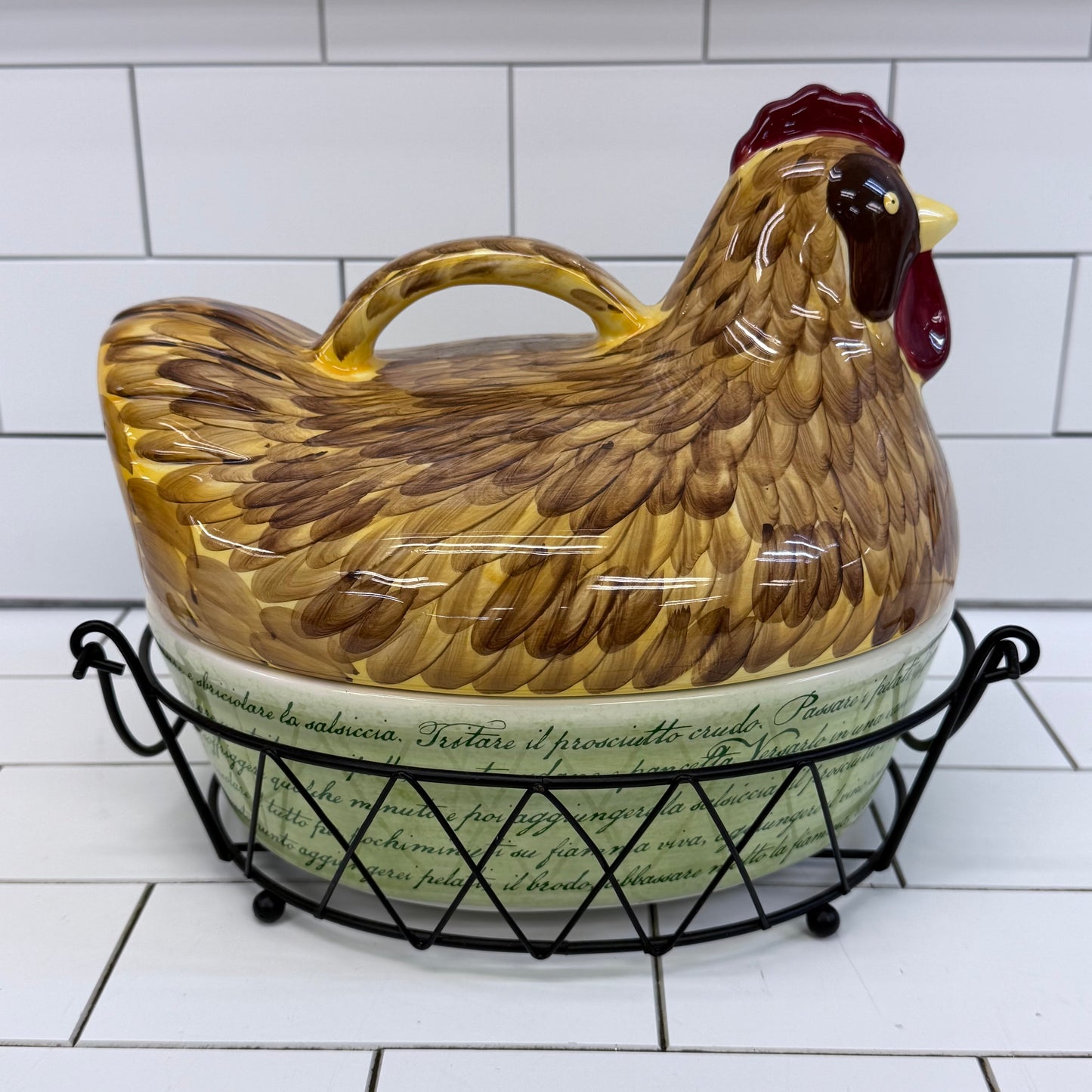 Temp-tations Toscana Chicken Casserole Dish with Metal Basket