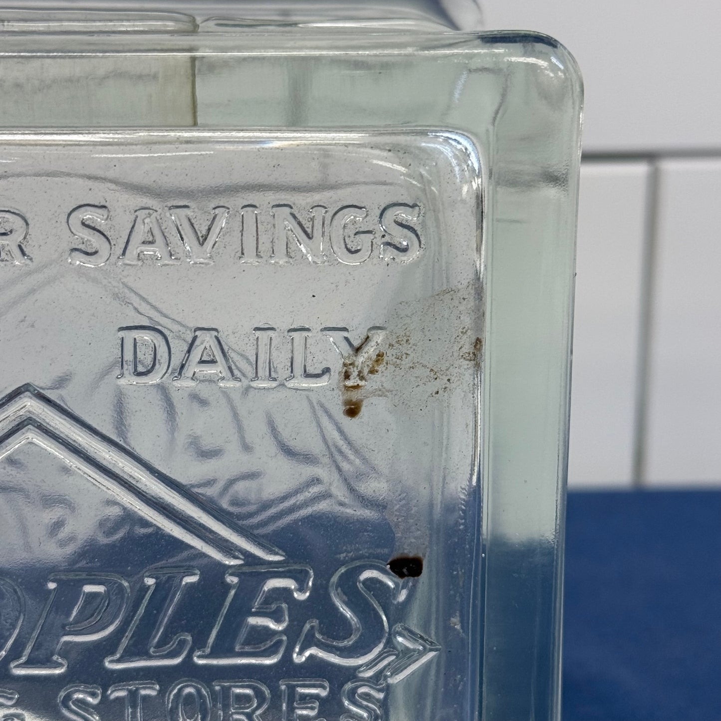 Peoples Drug Stores Glass Advertising Coin Bank 1970s–1980s