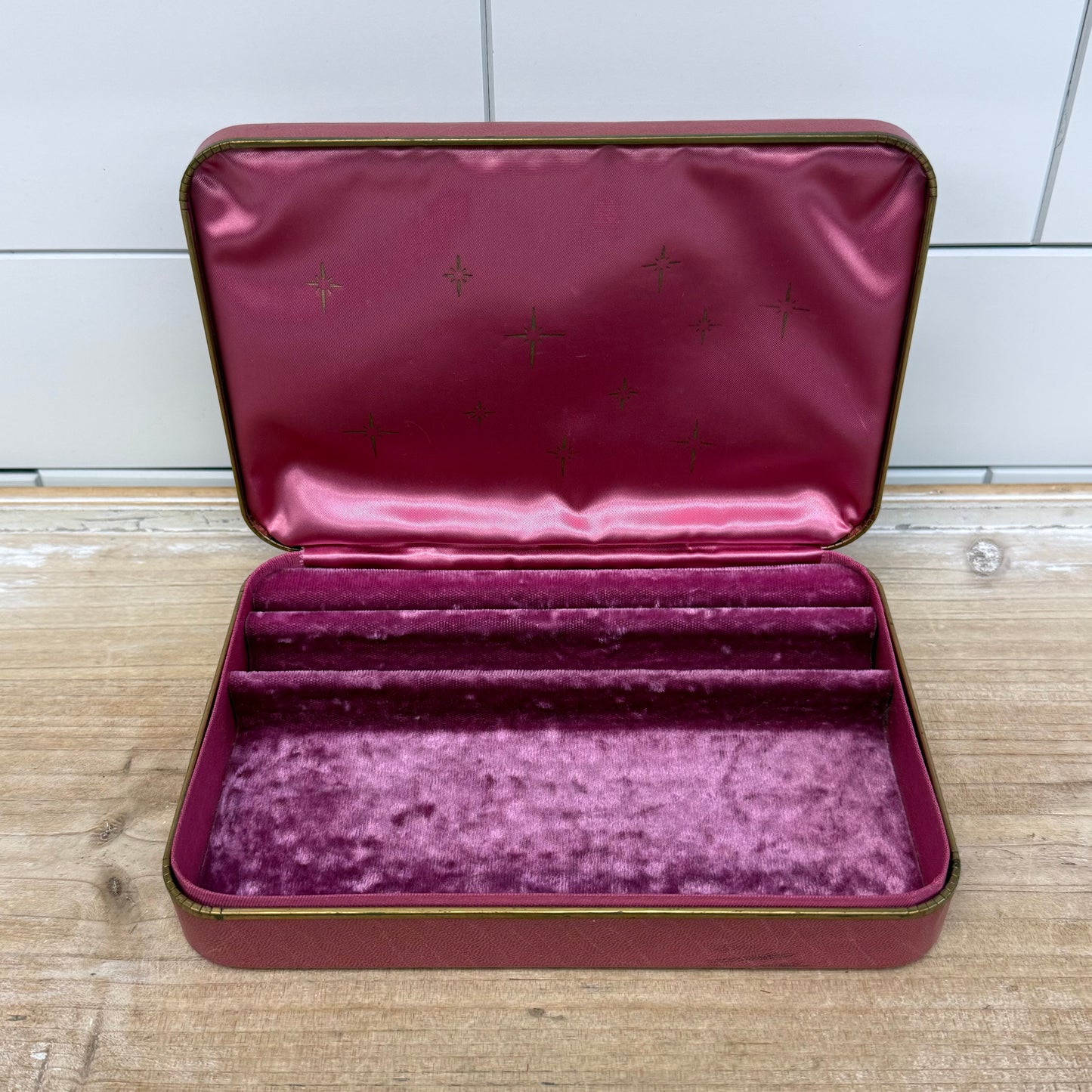 Farrington Jewelry Case Velvet Travel Box Vintage