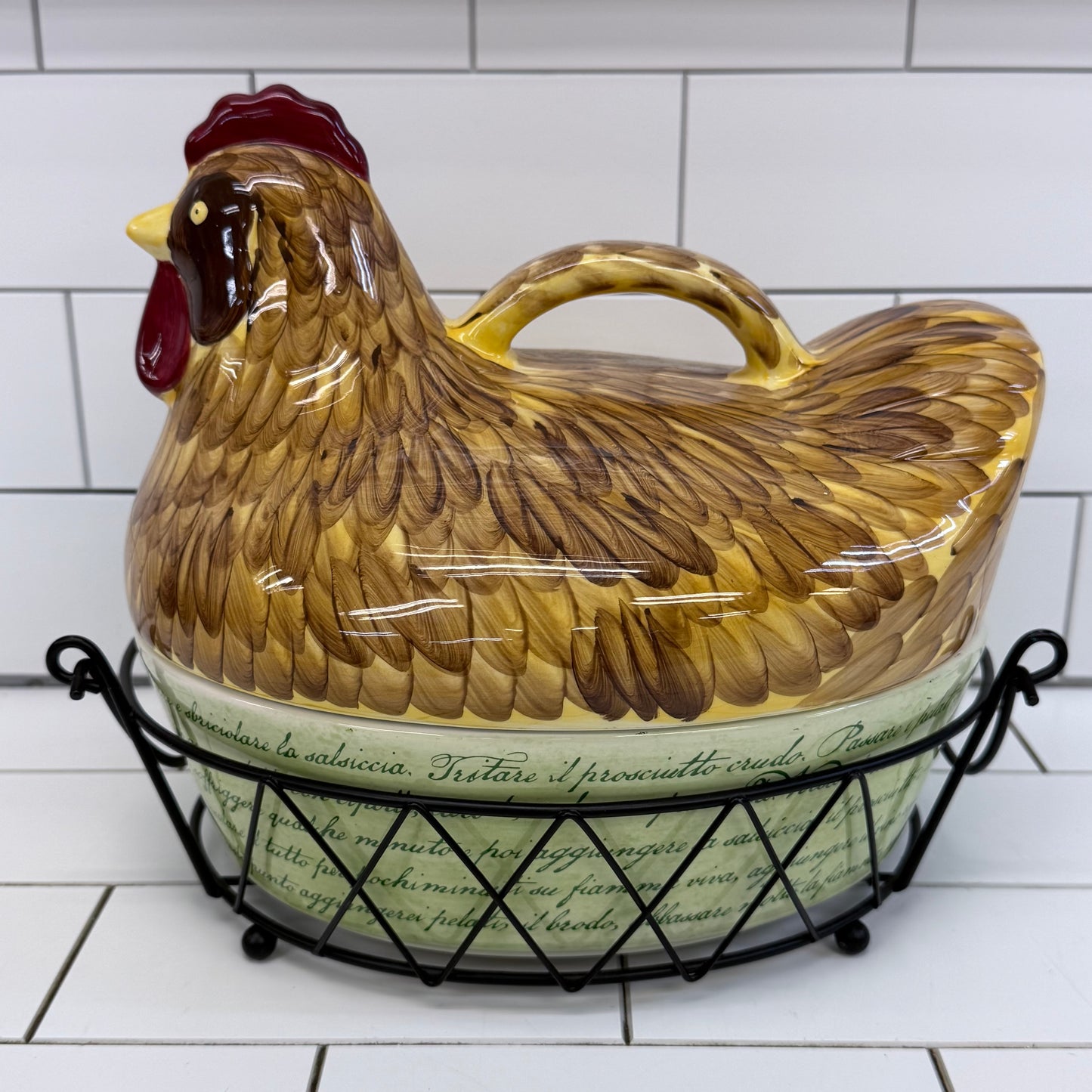 Temp-tations Toscana Chicken Casserole Dish with Metal Basket