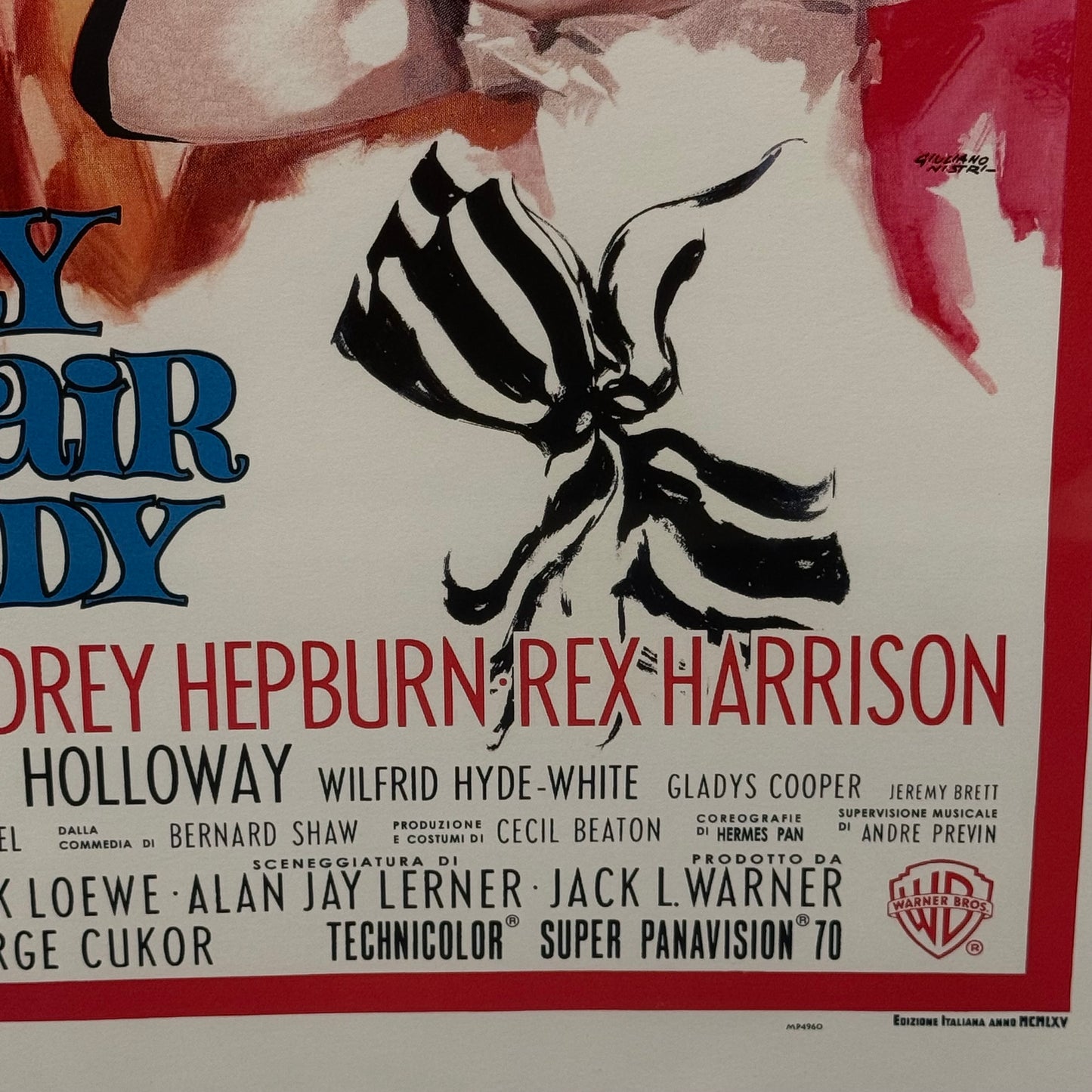 My Fair Lady Audrey Hepburn Framed Italian Movie Poster Reproduction 1964