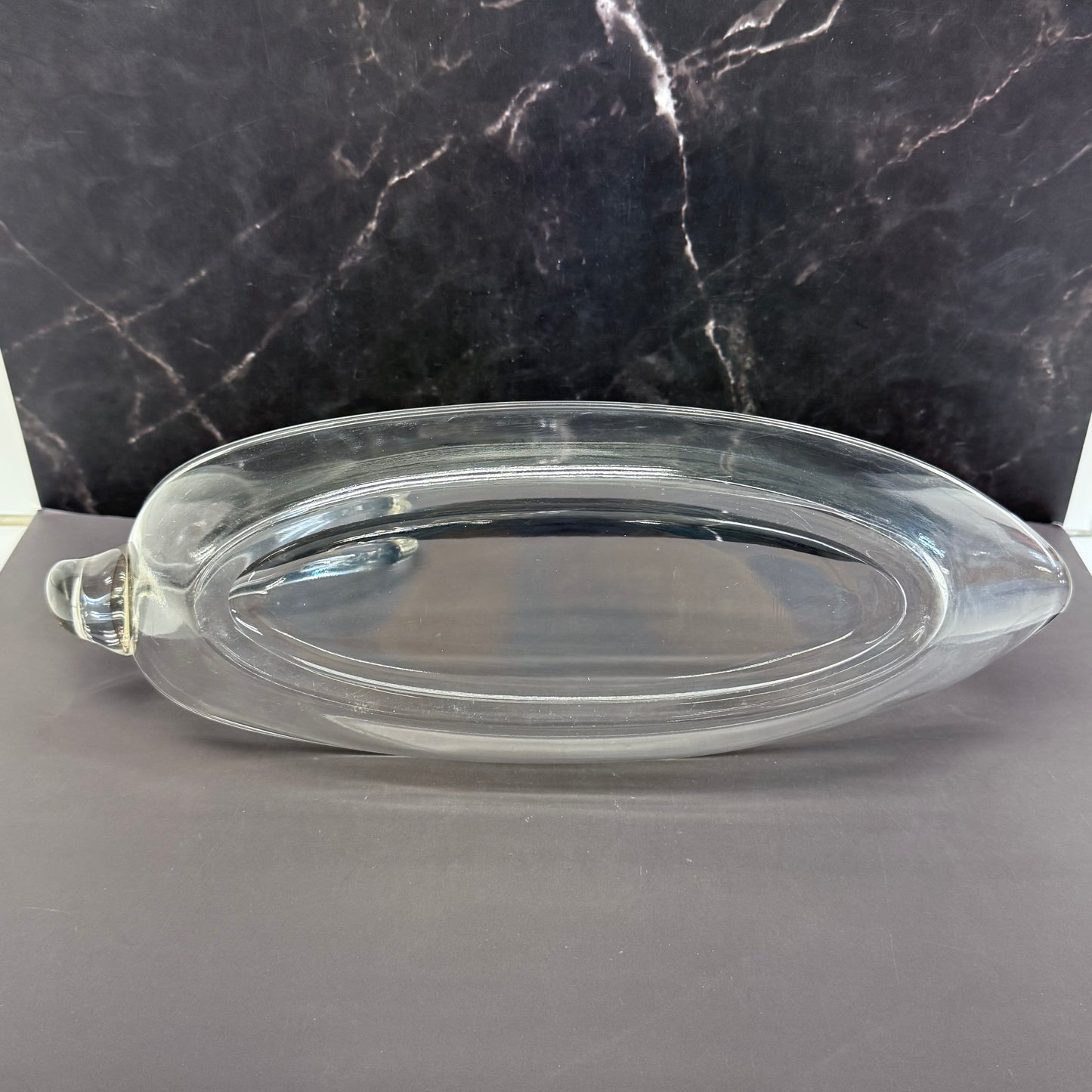 Duncan & Miller Style Glass Swan Bowl