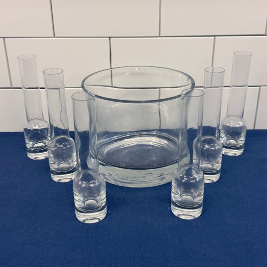 Artland Handblown Glass Vodka Chiller & 6 Shot Glasses Set