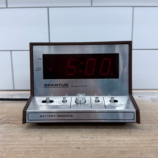 Vintage Spartus Solid State Alarm Clock, 1970s