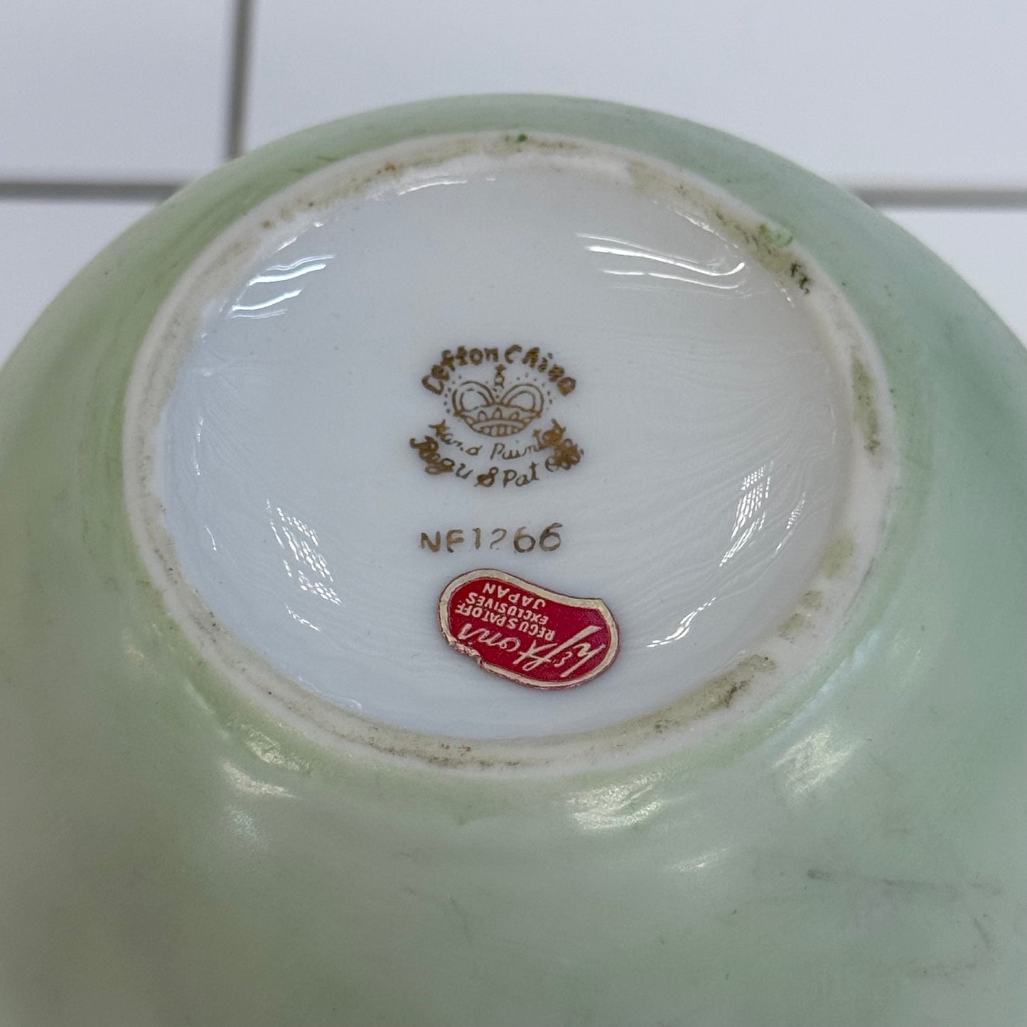 Lefton Heritage Green Rose Bedside Carafe & Cup 1950s-1960s