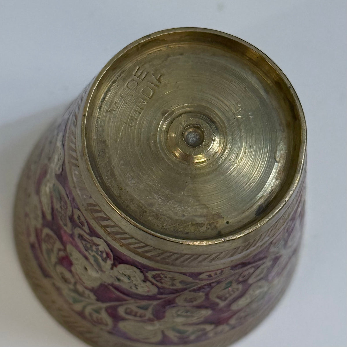 Indian Brass Floral Shot Cups Set of 6