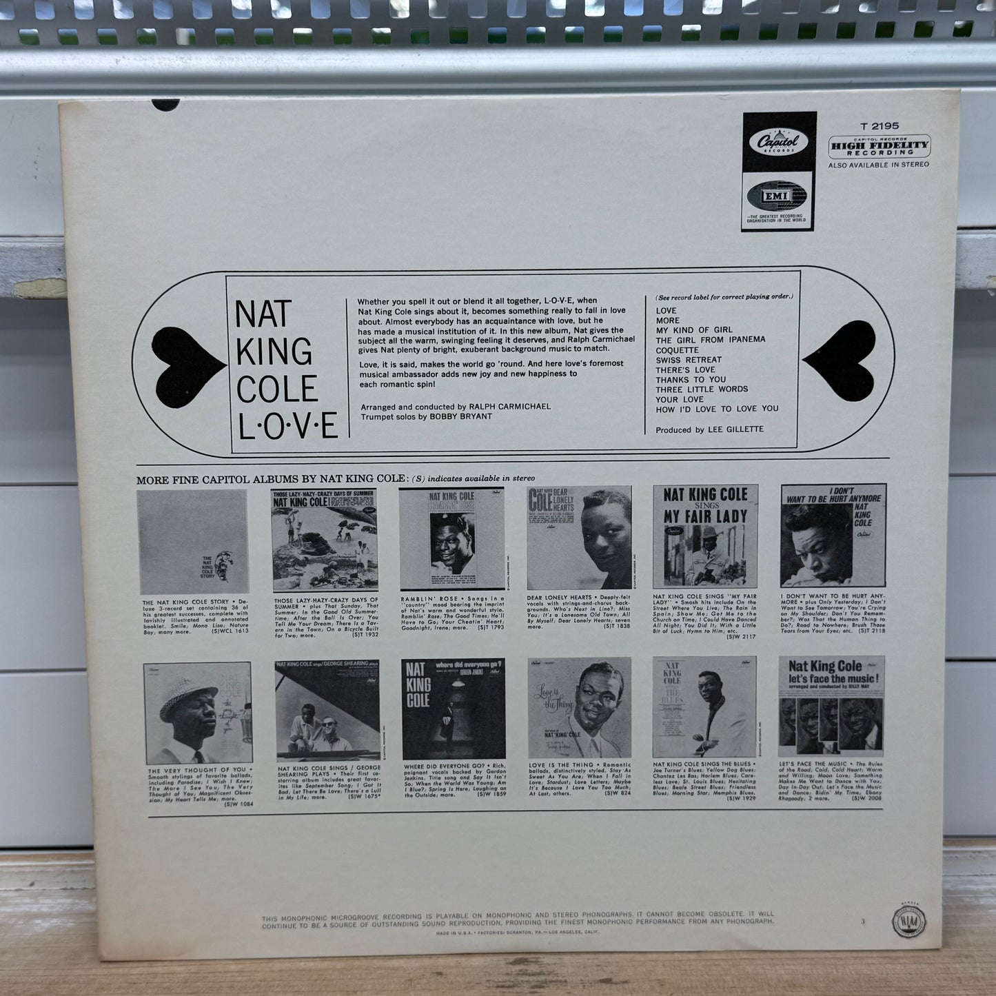 Nat King Cole L-O-V-E Vinyl Record LP 1965 #T-2195