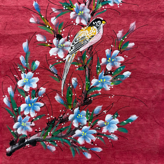Bird Wall Scroll, Hand Painted