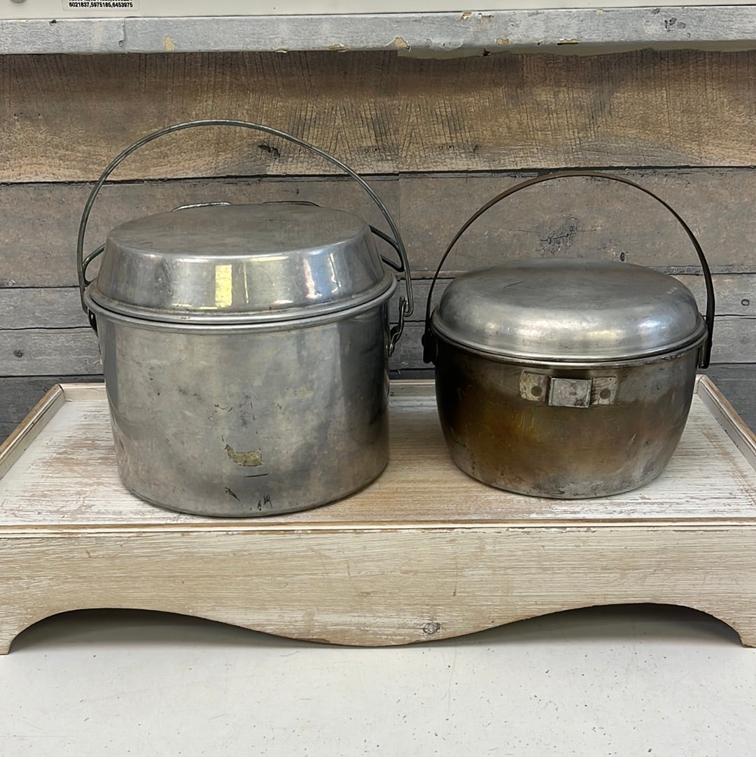 Vintage Aluminum Camping Cookware Selection