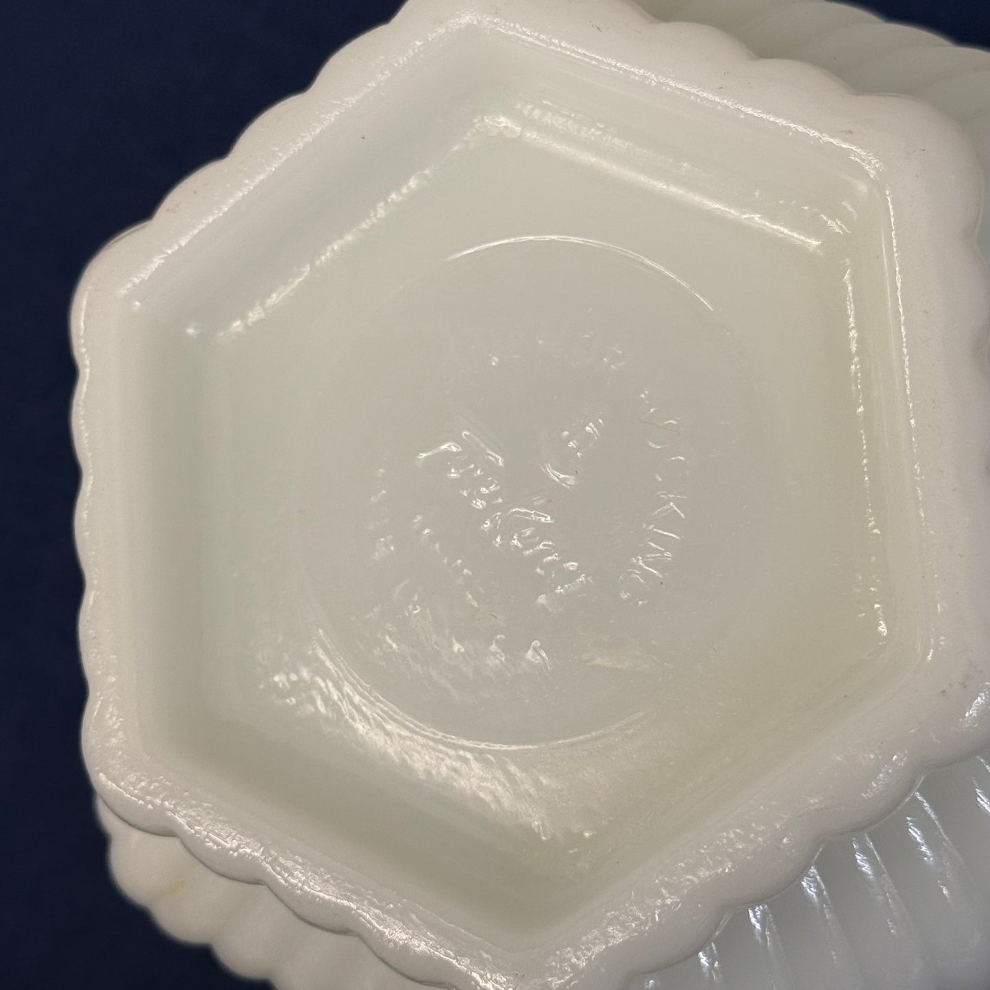 Fire King Grapevine Milk Glass Lidded Jar Vintage 1960s