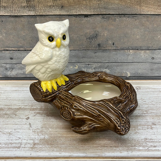 Vintage Glenview Mold Owl on Branch Planter Pot, 1970s