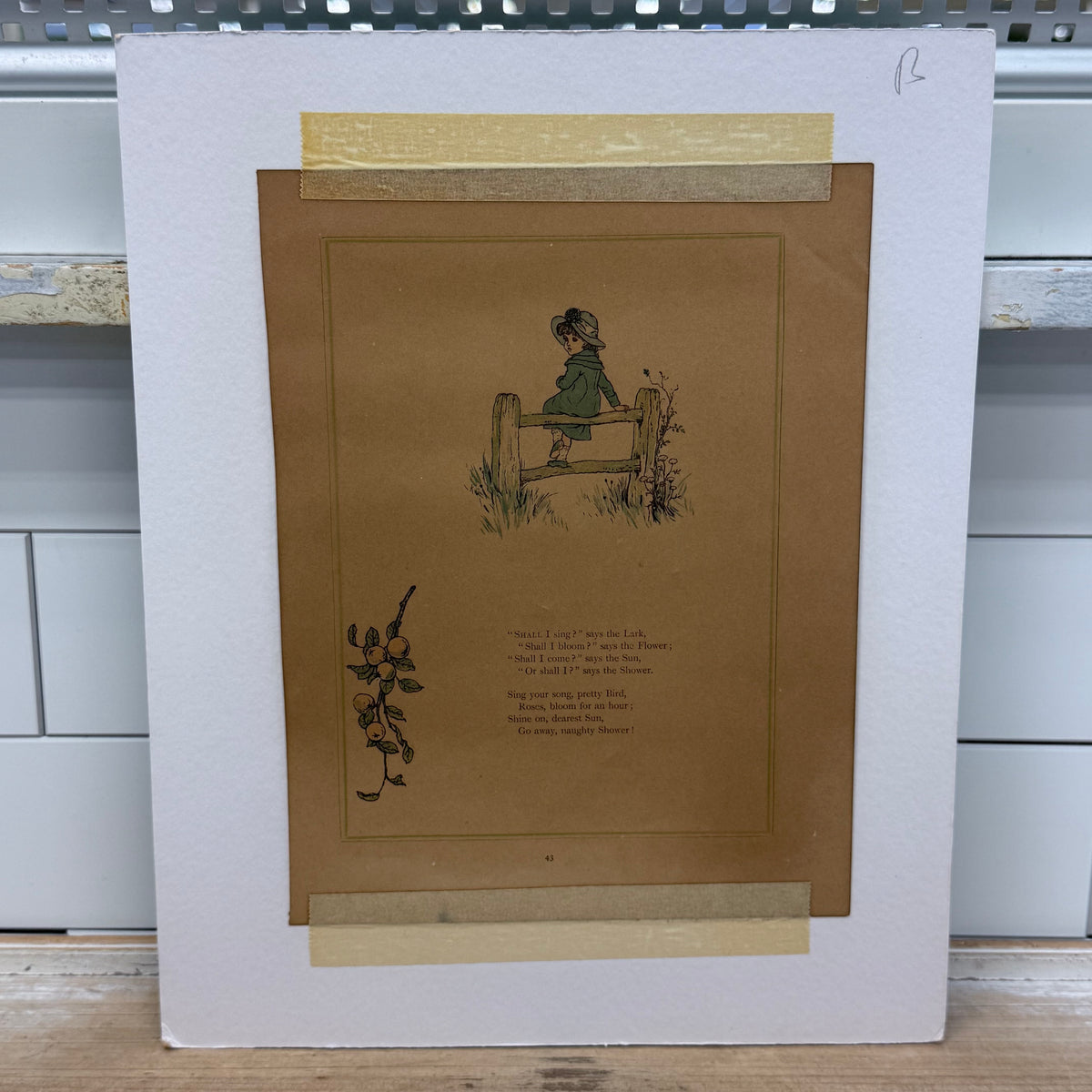 Kate Greenaway Little Miss Patty & Master Paul Print c.1880