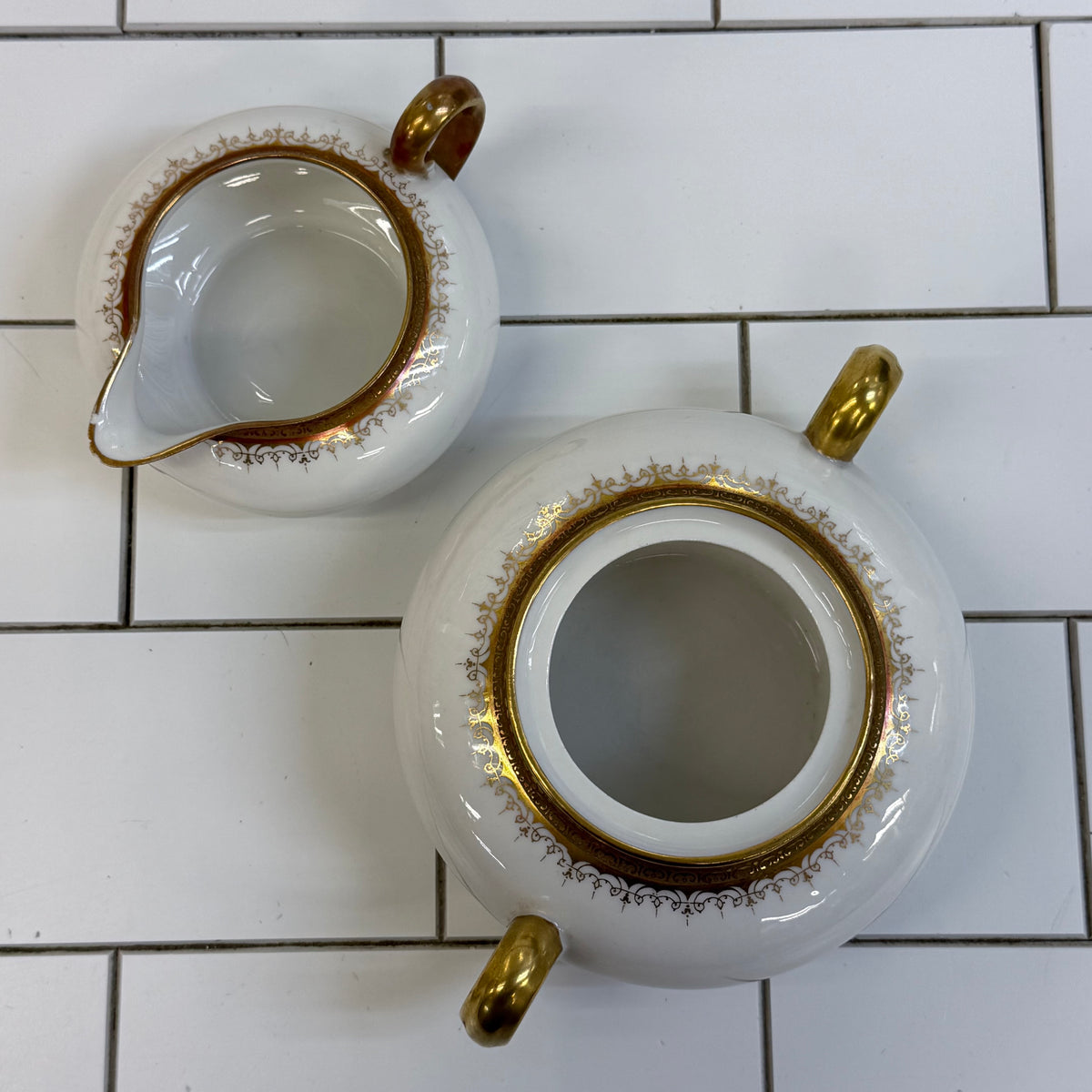 Coronet CMC Limoges Creamer & Sugar Bowl 1906-1914