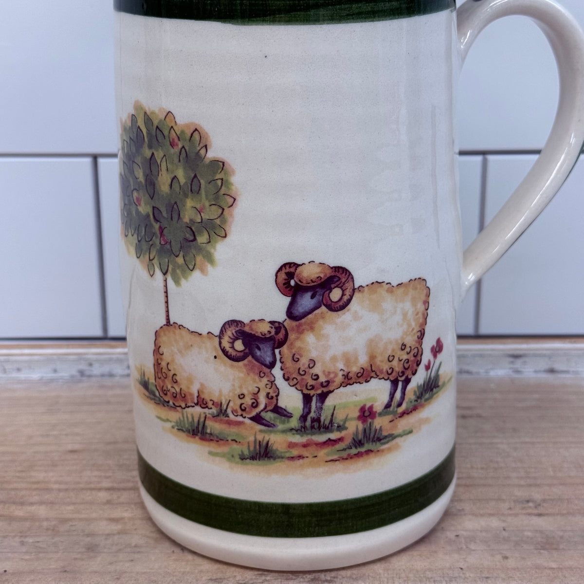 Tranquilline Etruria England Sheep Pottery Pitcher Antique 1920s