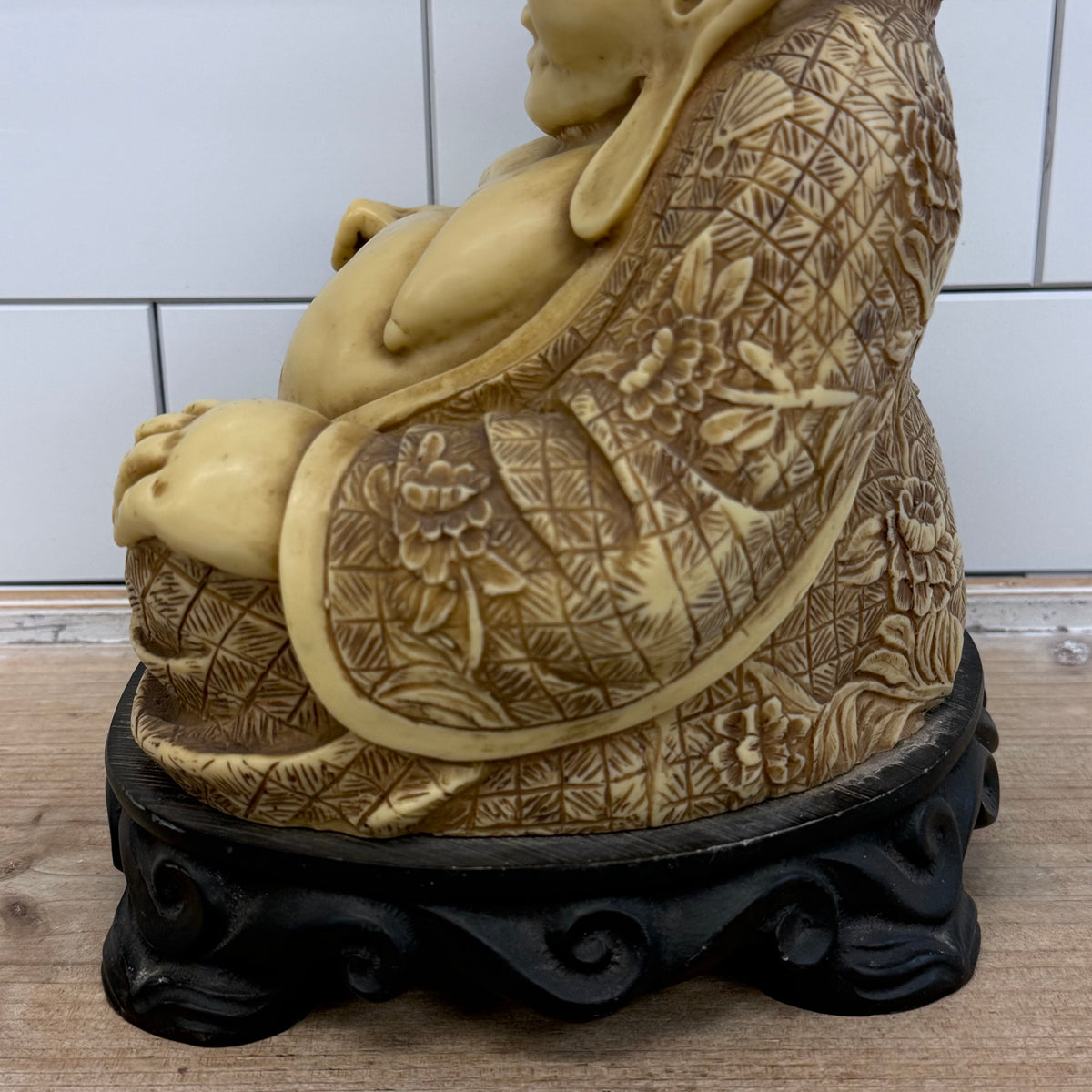 Laughing Buddha Resin Composite Statue Heavy Base