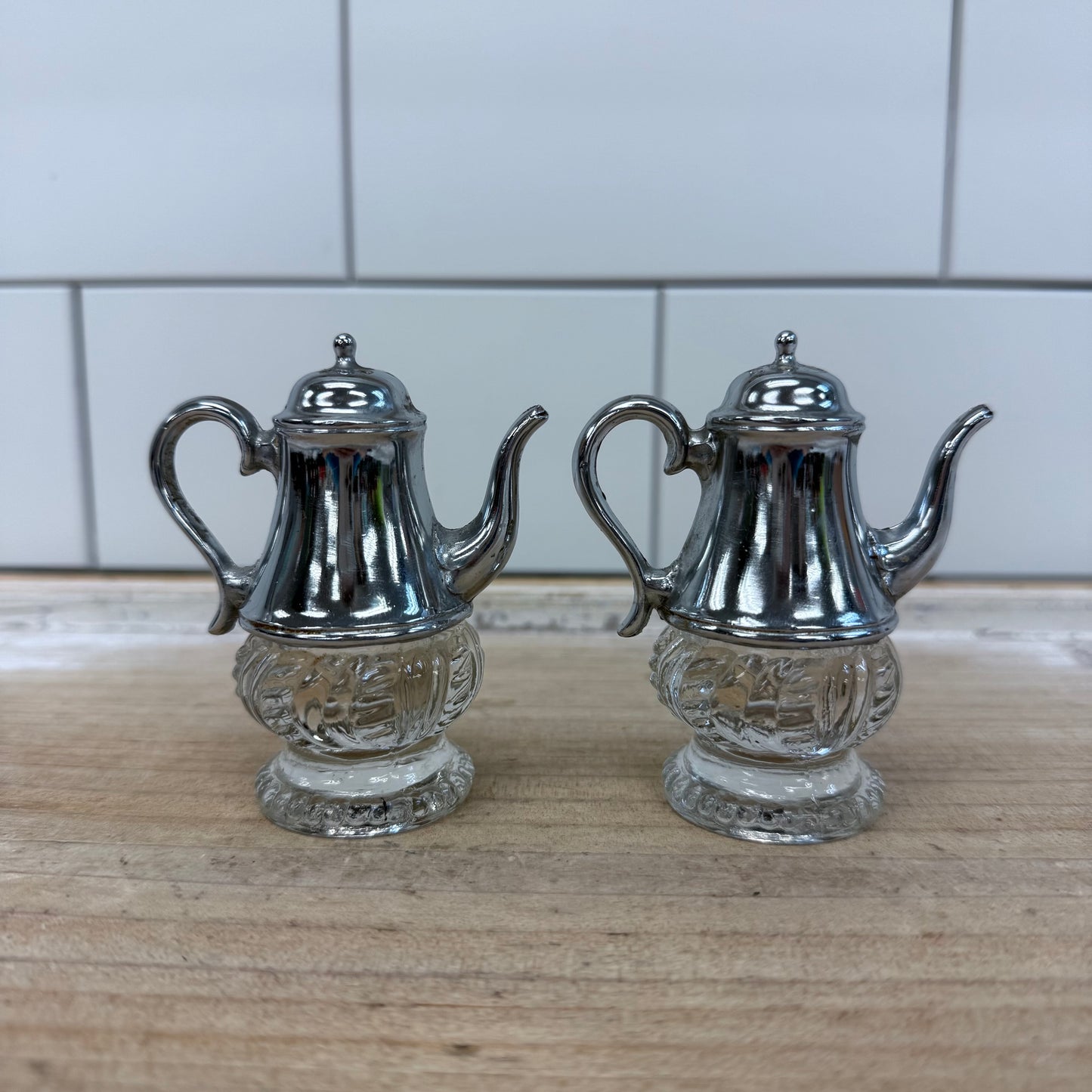 Teapot Salt & Pepper Set, Silver plate