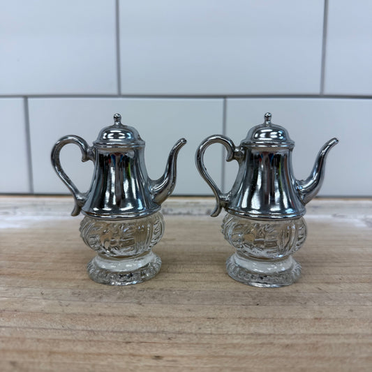 Teapot Salt & Pepper Set, Silver plate