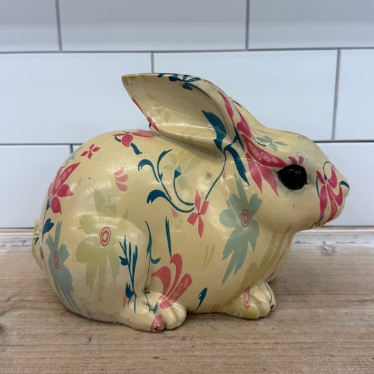 Floral Pattern Ceramic Rabbit Figurine