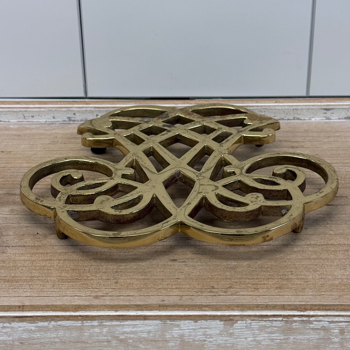 Virginia Metalcrafters Thomas Jefferson Cypher Brass Trivet 1957