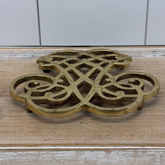 Virginia Metalcrafters Thomas Jefferson Cypher Brass Trivet 1957