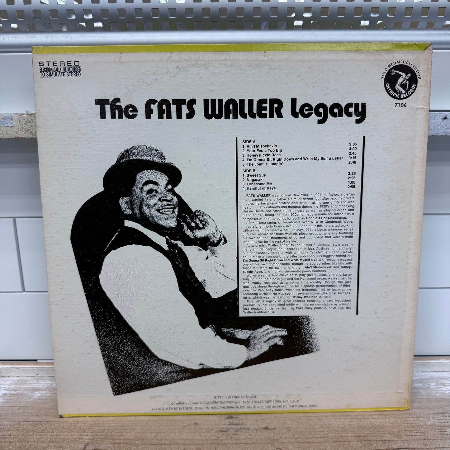 The Fats Waller Legacy Gold Medal Collection Vinyl Record LP 1973