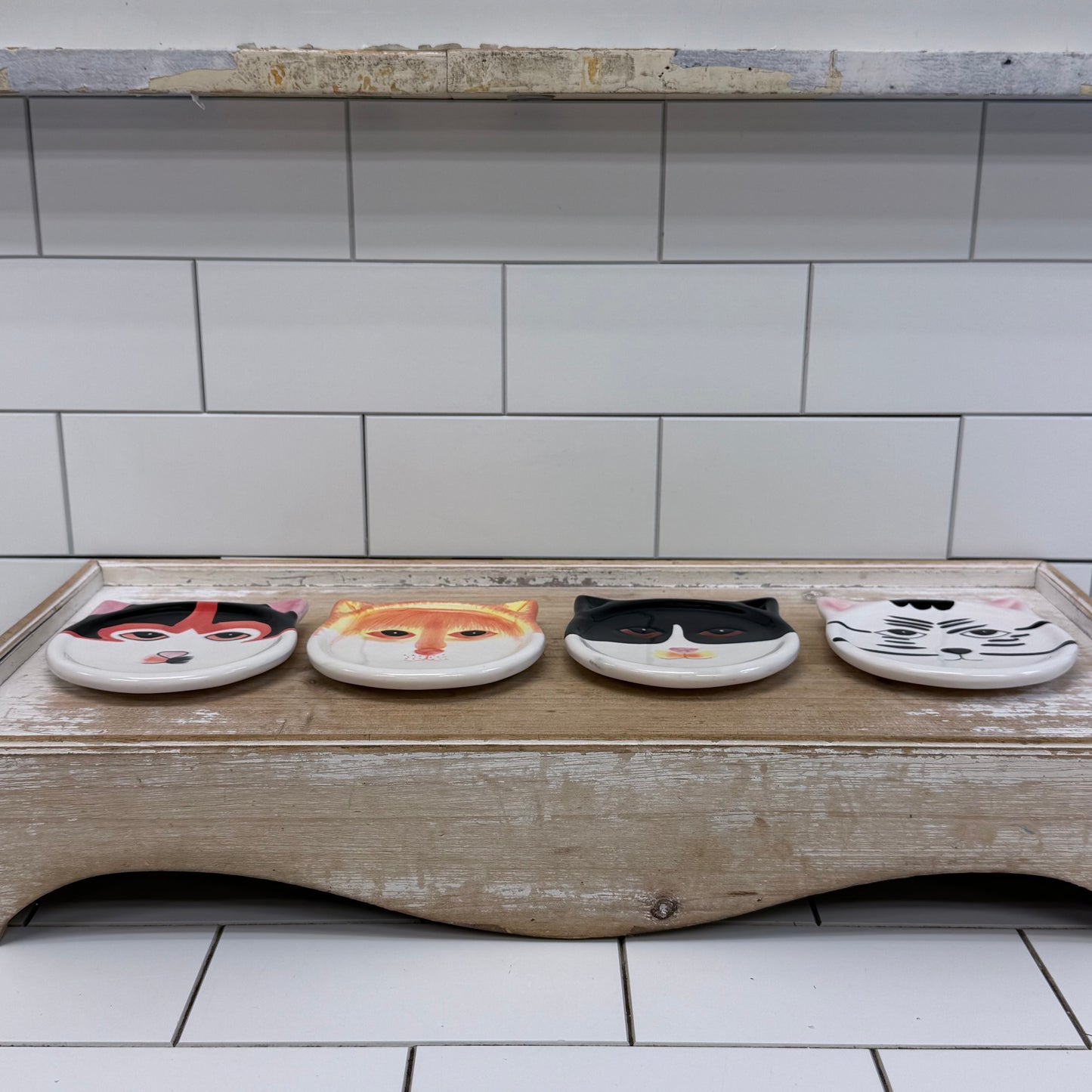 Bandwagon Cat Coasters Set of 4 Ceramic 2001