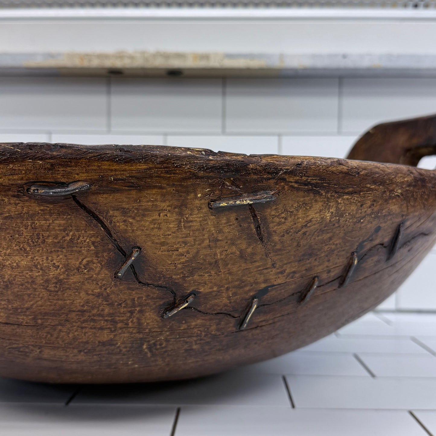 Colonial Williamsburg Treenware Everard Handled Bowl Repro 23”