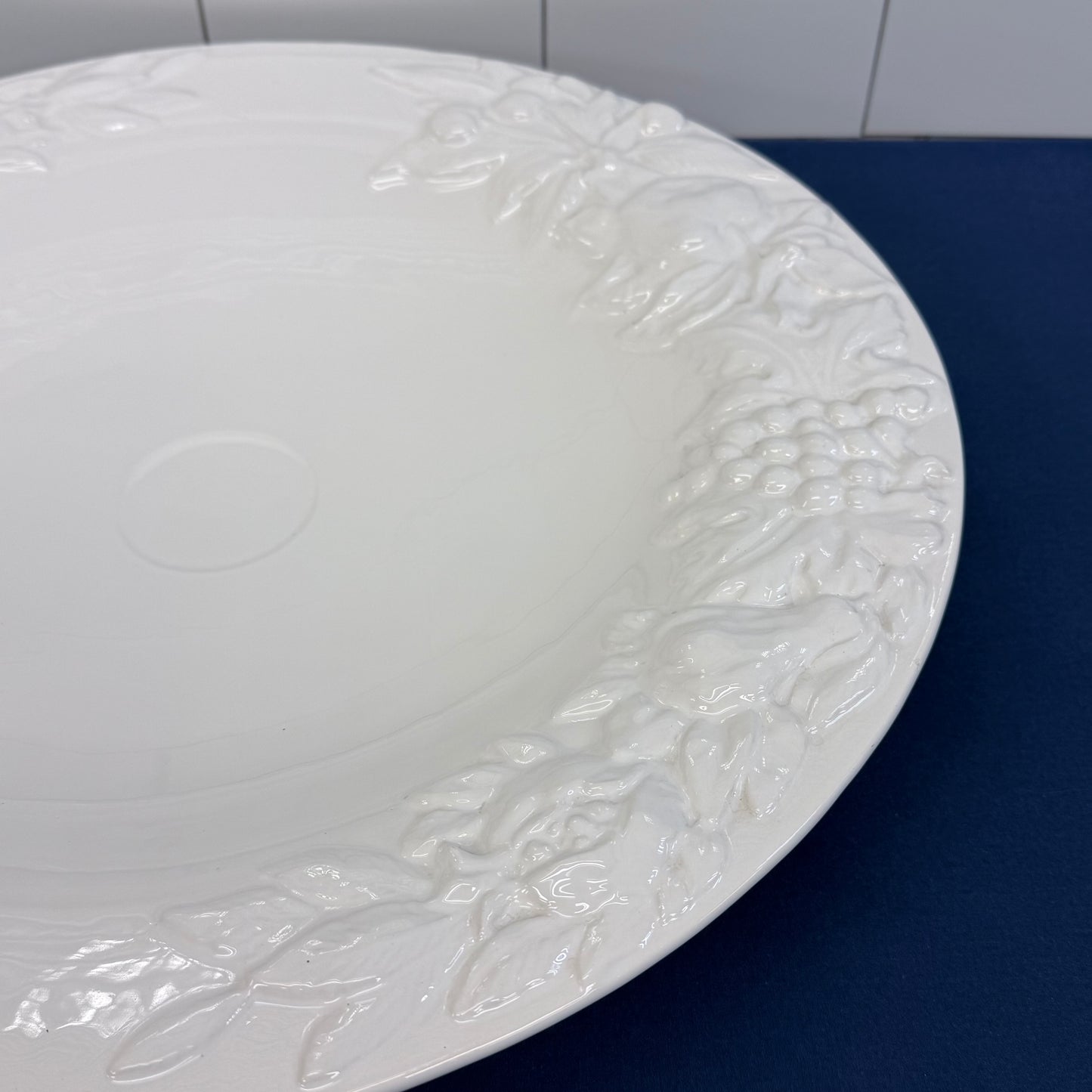 Antica Fornace Italian Embossed Ceramic Fruit Platter
