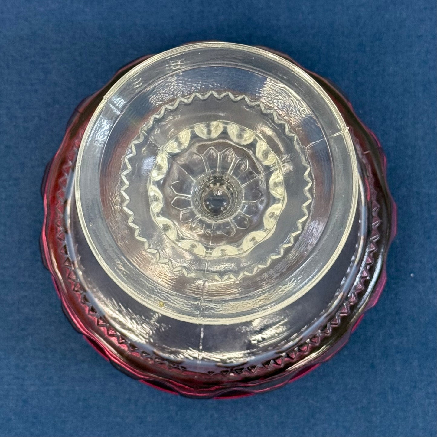 Indiana Glass Kings Crown Ruby Flash Lidded Compote